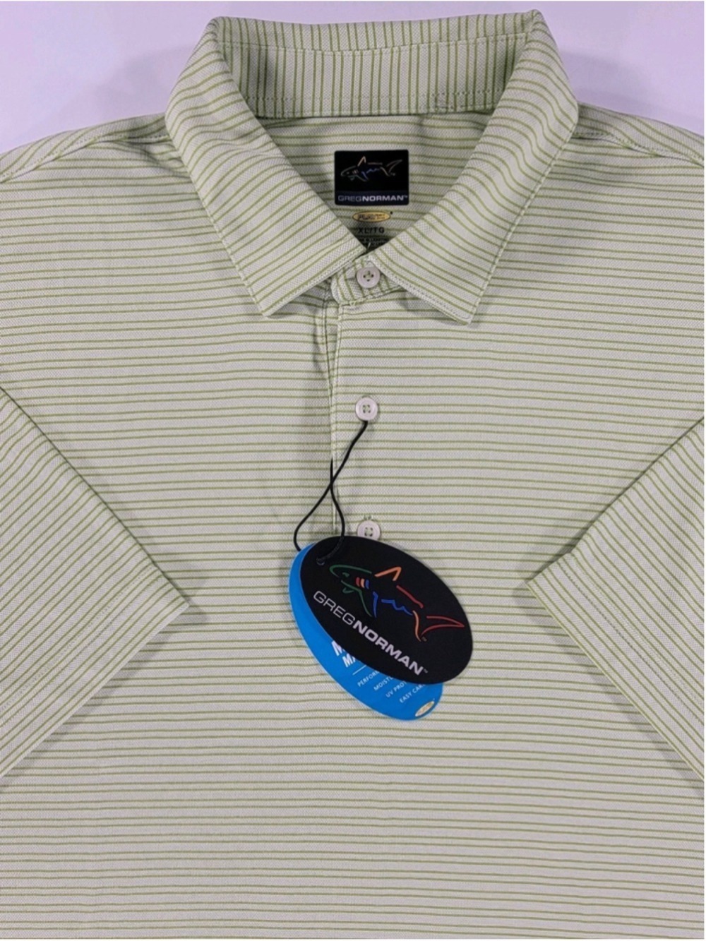 NEW Greg Norman Play Dry Polo Men's XL Green Stretch Golf Performance Pique NWT